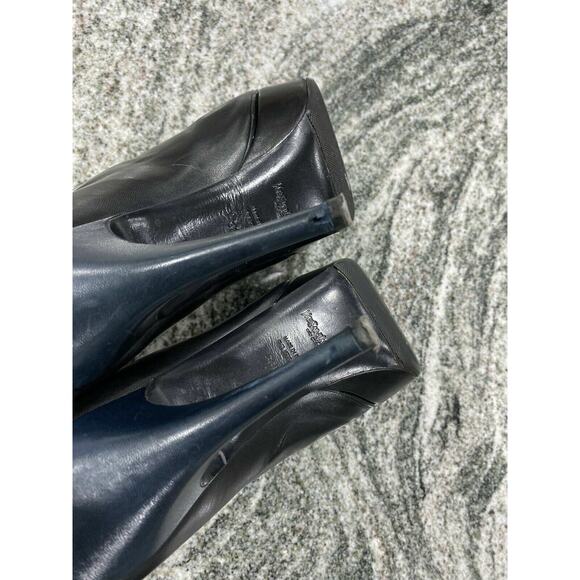 Women’s Yves Saint Laurent Tribute Platform Boots, 38.5, Blue/Black Leather, 8.5 - Picture 7 of 11